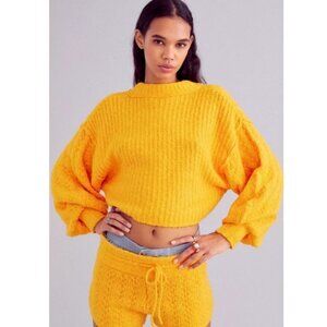 Urban Outfitters Adeline Mock Neck Sweater Orange Small‎